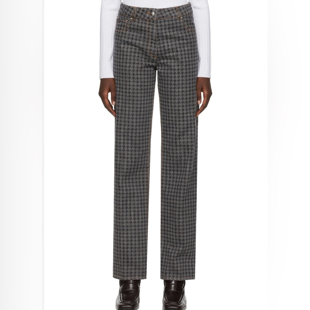 Nina Ricci Grey Printed Houndstooth Jeans size EU 34